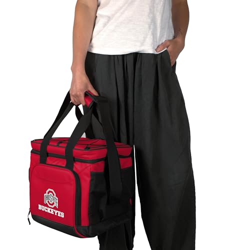 Ohio State Buckeyes NCAA 24 Can Cooler - Leak-Proof, Collapsible, Portable