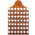 Golf Ball Display Case Wall Mount Wooden Holder for 49 Balls - Light Brown