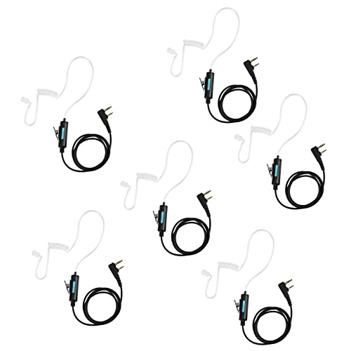 SAMCOM 2 Pin Clear Tube Earpiece for FPCN30A FPCN10A Radios - 6 Pack