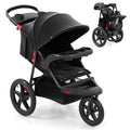 INFANS Foldable Jogging Stroller with Air-Filled Tires - Black, Adjustable Backrest