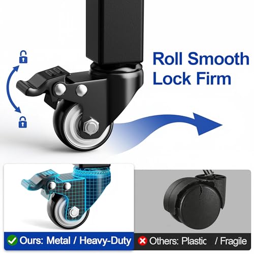 Heavy-Duty Dumbbell Rack with Wheels for Adjustable Weights and Kettlebells