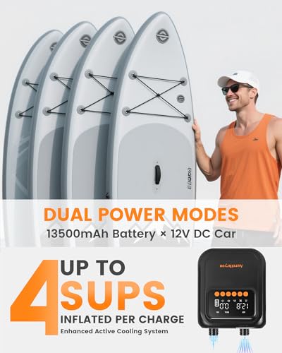 Rechargeable Electric Paddle Board Pump - Black, 20PSI, 13500mAh, Portable SUP Air Inflator
