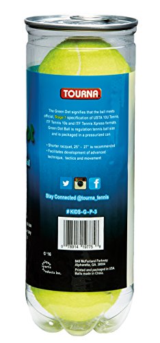 Tourna 12 Pack Green Dot Tennis Balls - Lower Bounce, USTA Approved