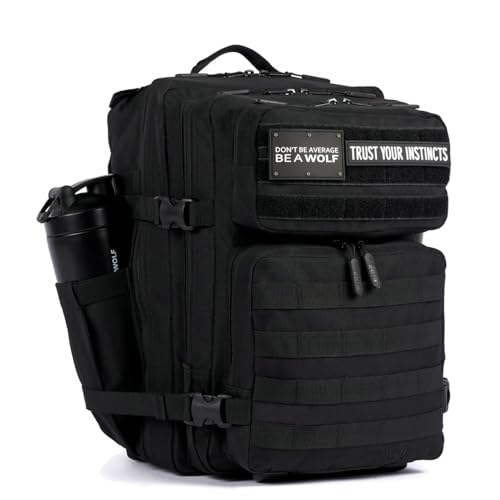 WOLFpak 35L Athletic Gym Backpack - Waterproof Oxford, Laptop, Alpha Black