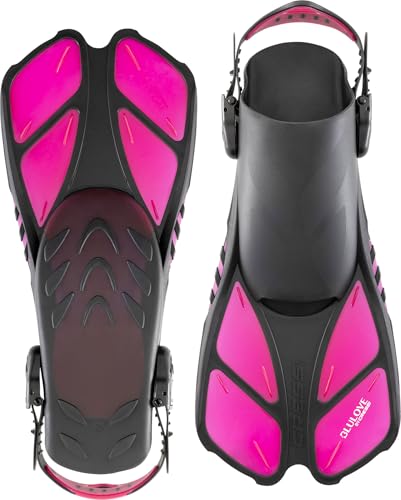 Snorkel Set for Adults with Mask Fins and Dry Snorkel - Pink/Size S/M - Travel Ocean Gear
