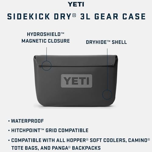 YETI Sidekick Dry 3L Gear Case - Classic Navy Waterproof Outdoor Storage