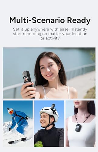 4K POV Body Camera with 64GB Card Waterproof Stabilized Handheld Vlog Camera Black