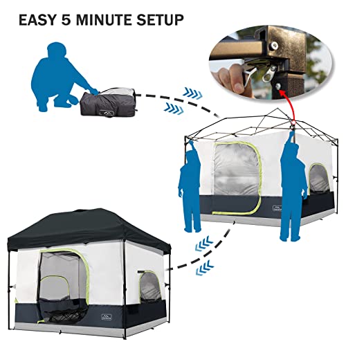 Black Camping Inner Tent for Pop Up Canopy - Vented Roof, Fits 10x10
