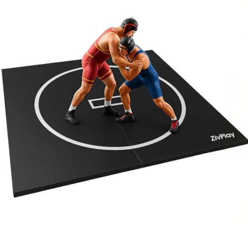 ZivPlay 10x10 Feet Home Wrestling Mat - MMA, Jiu Jitsu, Judo, Grappling, Thick Non-Slip Surface