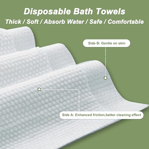 Tvvcalk 50 Pack Disposable Bath Towels Ultra Soft & Quick Dry for Travel & Spa