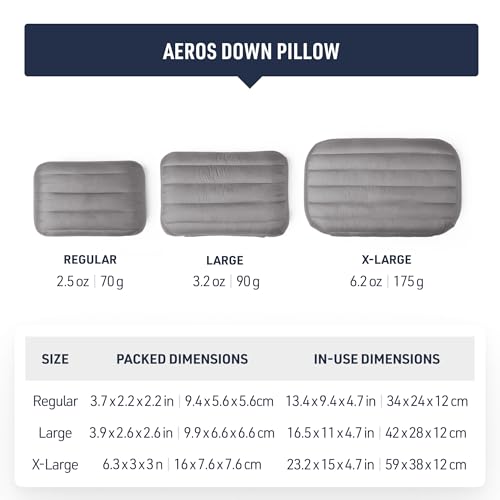 Inflatable Down Travel Pillow for Camping & Backpacking - Ultralight & Packable