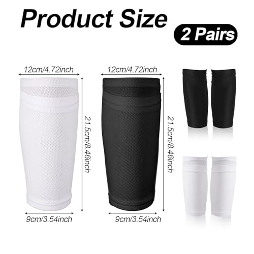 Soccer Shin Guard Sleeves Set - Breathable Elastic Sock Covers for Adults & Kids