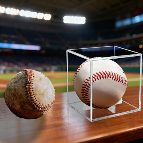 40 Pcs Acrylic Baseball Display Case Set - Clear Dustproof UV-Resistant
