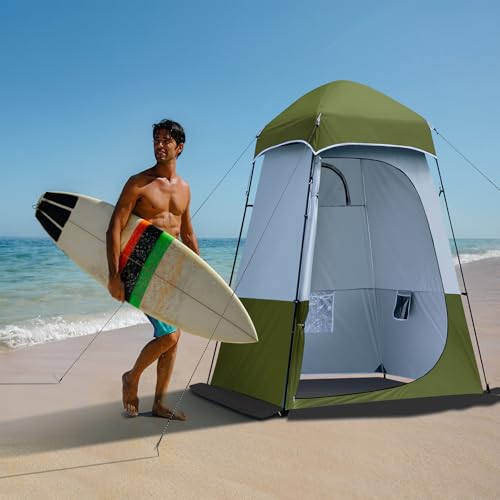 Castle Unicorn Green Camping Shower Tent 7.9 ft Extra Tall Privacy Shelter with Floor