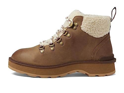 SOREL Hi-Line™ Hiker Cozy Leather Textile Shoes 6.5 Umber Tawny Buff
