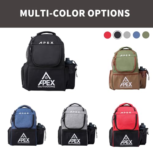 Large Disc Golf Backpack Bag with 21+ Disc Capacity & Multiple Pockets - Black