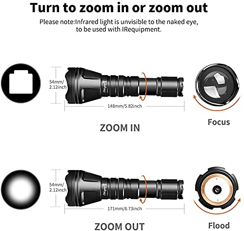 IR850 Infrared Illuminator Flashlight for Night Vision Hunting