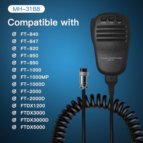 Handheld Microphone for Radio Communication MH-31B8 8-Pin Fit for FT-847 FT-920