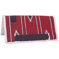 Tough 1 Square Saddle Pad with Fleece Bottom - Red, Black, Cream