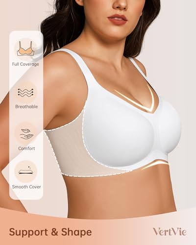 Vertvie Wireless Seamless Jelly Bra Supportive Smoothing - White Medium