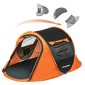 EchoSmile 2-Person Black & Orange Instant Pop Up Camping Tent, Easy Setup
