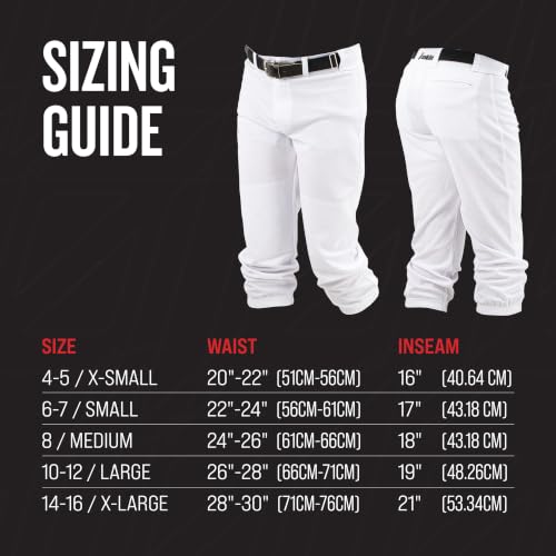 Youth Baseball Knicker Pants - White Medium - Franklin Sports