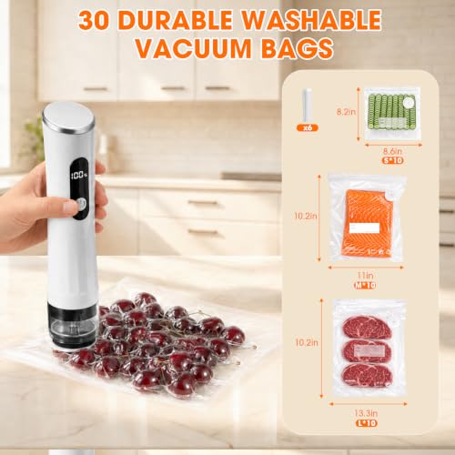 Rechargeable Handheld Vacuum Sealer for Food - Cordless, Auto Shut-Off, Wet & Dry Sealing