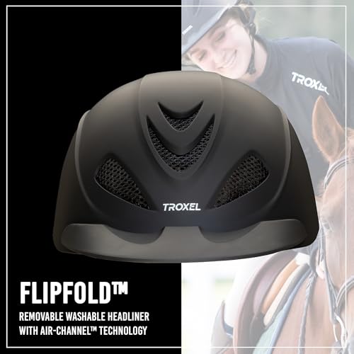 Black Medium Ultralight Horse Riding Helmet with Adjustable Fit - Safety Equestrian Gear