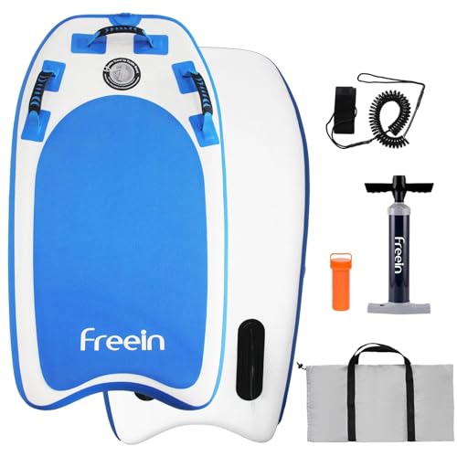 Freein Blue Inflatable Body Board - 40" Surfboard for Beach & River Fun