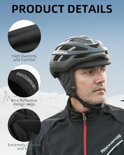 ROCKBROS Winter Cycling Cap with Sun Visor - Windproof Headwear for Men Women