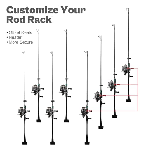 Fishing Rod Rack Clips and Holders Kit - Customize Your Own Rod Storage - Includes Drywall Anchors
