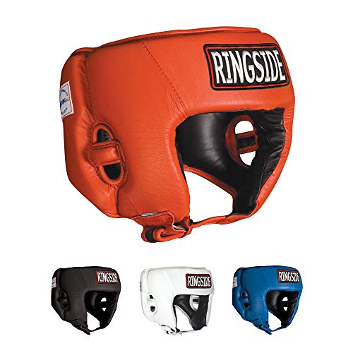 Ringside Large Black Boxing MMA Muay Thai Headgear Without Cheeks - Competition Head Protection