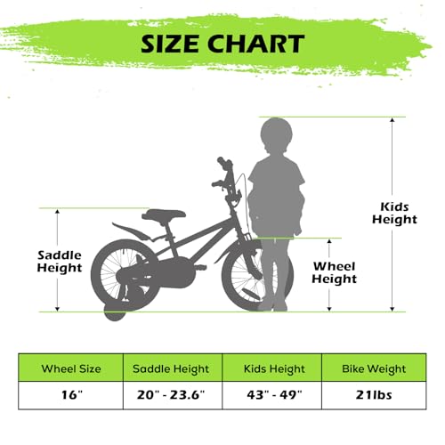 Blue 16-Inch Kids Bike for Boys and Girls - BMX Style Bicycle with Safety Features