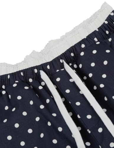 X-Small Polka Dot Wide Leg Sweatpants for Women - Dark Blue, Casual Streetwear