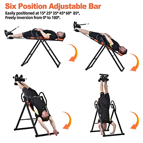 Teclor Inversion Table for Back Pain Relief, Supports 350 lbs, Adjustable & Foldable