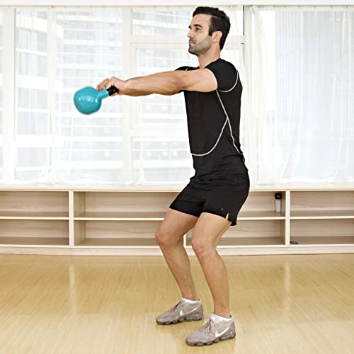 35lb Vinyl Coated Cast Iron Kettlebell for Strength & Cardio Workout