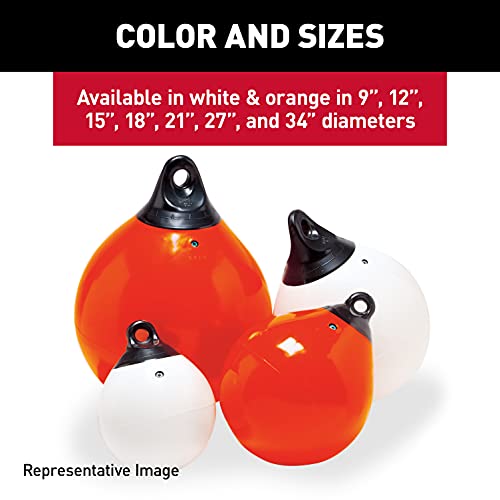 TaylorMade Tuff End Buoy - 15 Inch Orange Marine Fender for Heavy Duty Docking