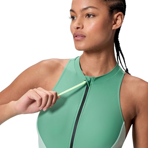 Women's One Piece Swimsuit with Zip Front and Color Block - Hydraline Variation