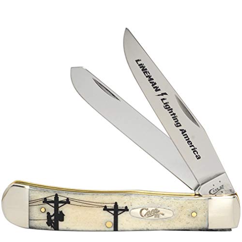 Pocket Knife - American Lineman Natural Bone Trapper, 4 1/8 Inch Closed - Second Edition