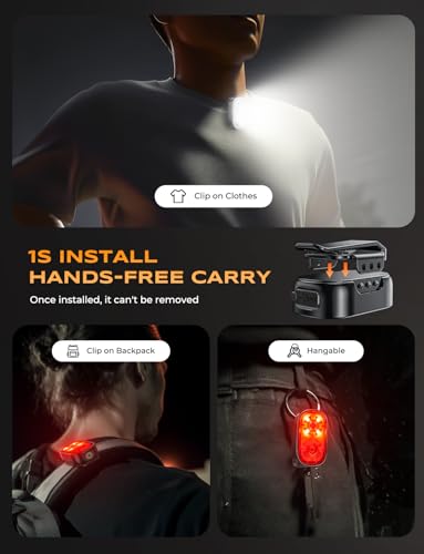 Mini Clip-On Rechargeable Flashlight 500LM 10 Modes Waterproof for Running, Emergency & Outdoor - Variation 1