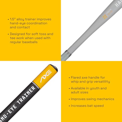 Hand-Eye Trainer Bat with Skinny Barrel - Youth Black and Yellow