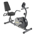 Marcy Magnetic Recumbent Exercise Bike with Adjustable Resistance, Transport Wheels, 11x22x31 Inches - Black/Grey