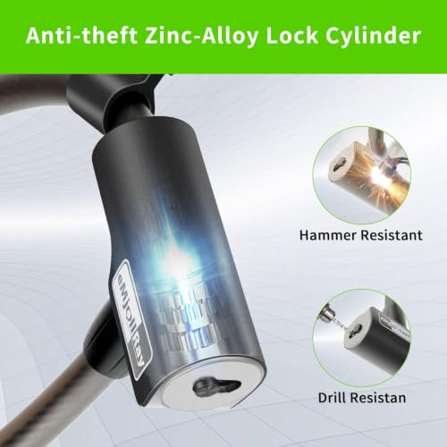 Heavy Duty Electric Scooter Lock 4FT 12mm Steel Cable with Mounting Bracket