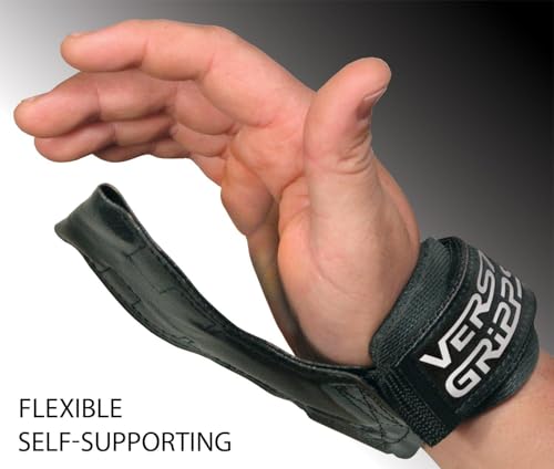 Versa Gripps XTreme Wrist Straps Onyx Large 7-1/8 - 8 Inch - Heavy-Duty Weightlifting Support
