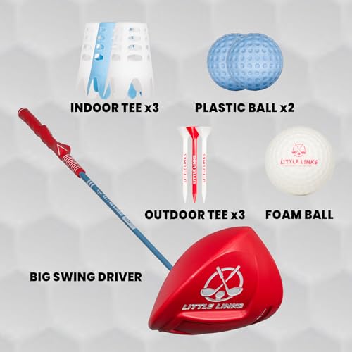 Kids Golf Driver - Oversized 1200cc Clubhead, Right Hand, Ages 2-6, Red Variation