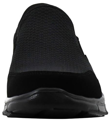 Men's Slip-On Sneakers with Memory Foam - Skechers Equalizer 10.5 Wide Black