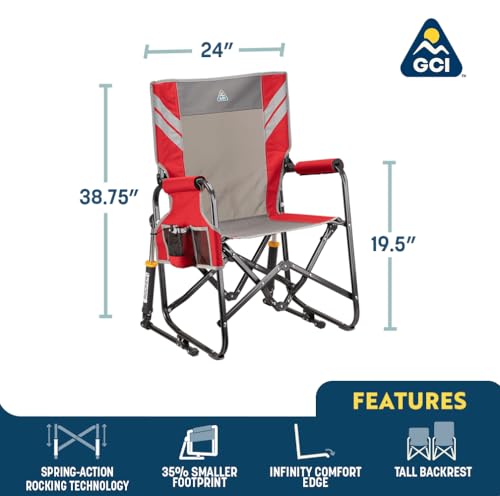 GCI Outdoor Stowaway Rocker - Hunter Topo Portable Outdoor Rocking Chair