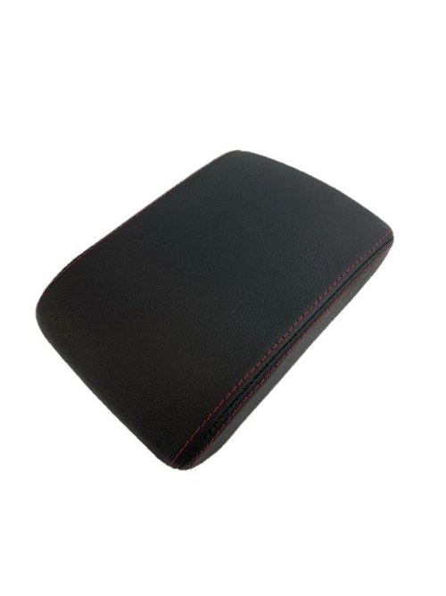 Black Genuine Leather Center Console Armrest Cover in Red Stitch for Subaru Impreza WRX STI Crosstrek 2008 2009 2010 2011 2012 2013 2014 2015 2016 2017 (Made in USA)