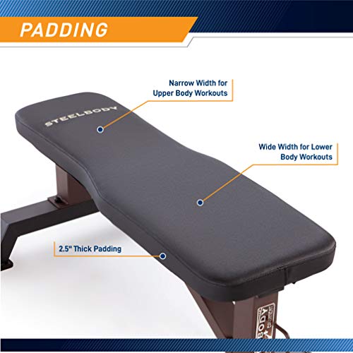 Steelbody Flat Utility Weight Bench - Kodiak Brown, Heavy-Duty Home Gym Equipment