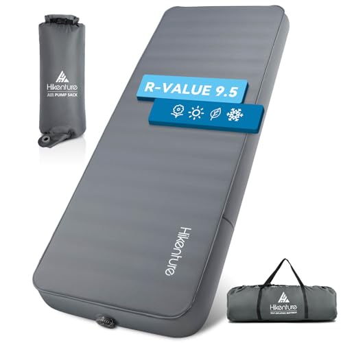 Self-Inflating Camping Sleeping Pad 4 Inch Thick, 9.5 R-Value, Wide 80x28 Inch